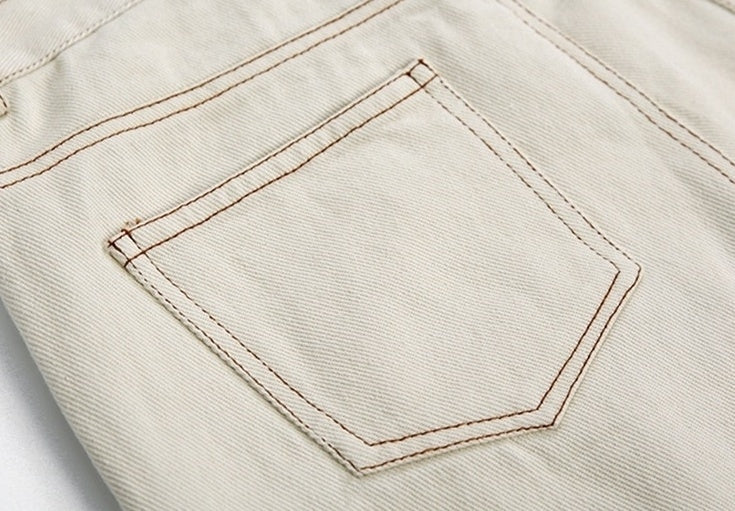 Casual Khaki Straight Wideleg Pants