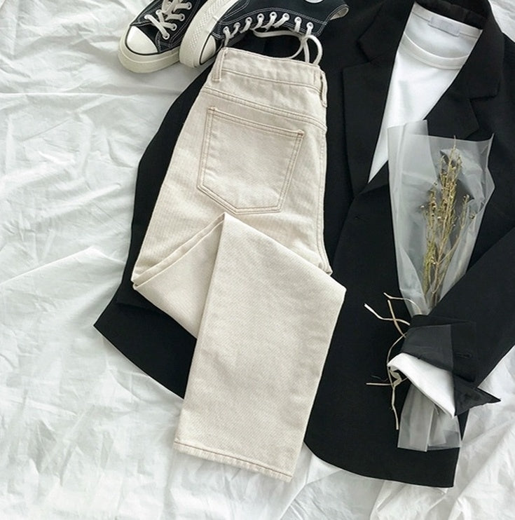 Casual Khaki Straight Wideleg Pants