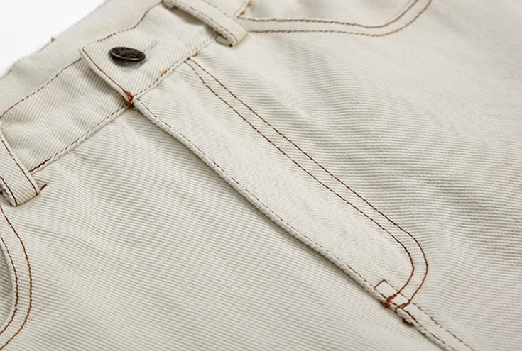 Casual Khaki Straight Wideleg Pants
