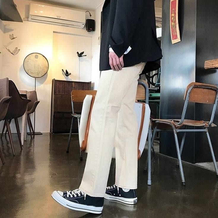 Casual Khaki Straight Wideleg Pants