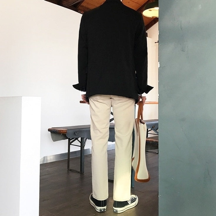 Casual Khaki Straight Wideleg Pants