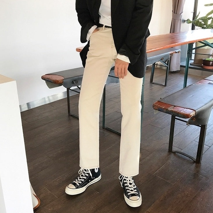 Casual Khaki Straight Wideleg Pants