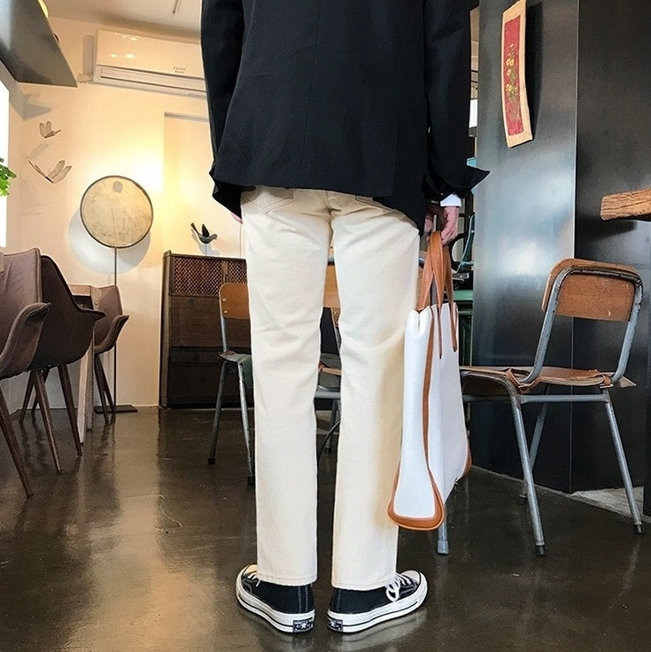 Casual Khaki Straight Wideleg Pants