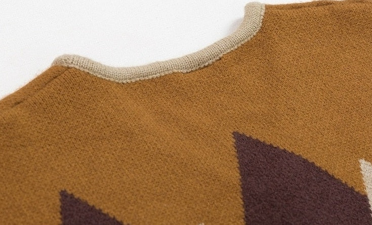 Casual Knit Plaid Cardigan Sweater