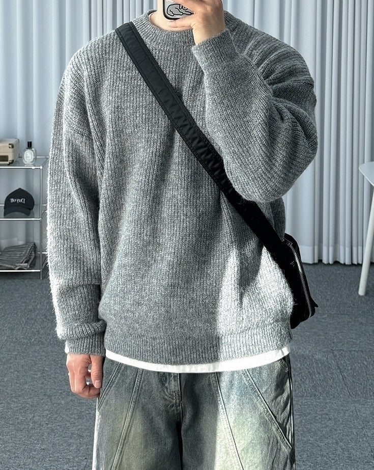 Casual Knit Pullover Sweater Cozy Autumn Style