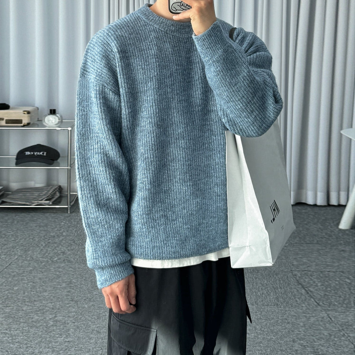 Casual Knit Pullover Sweater Cozy Autumn Style