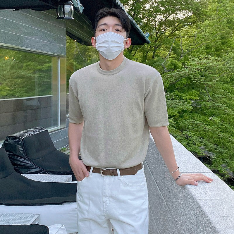 Casual Knit Short Sleeve T-Shirt