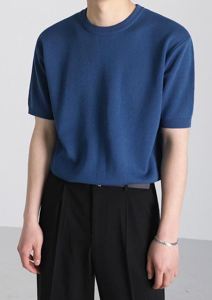 Casual Knit Short Sleeve T-Shirt