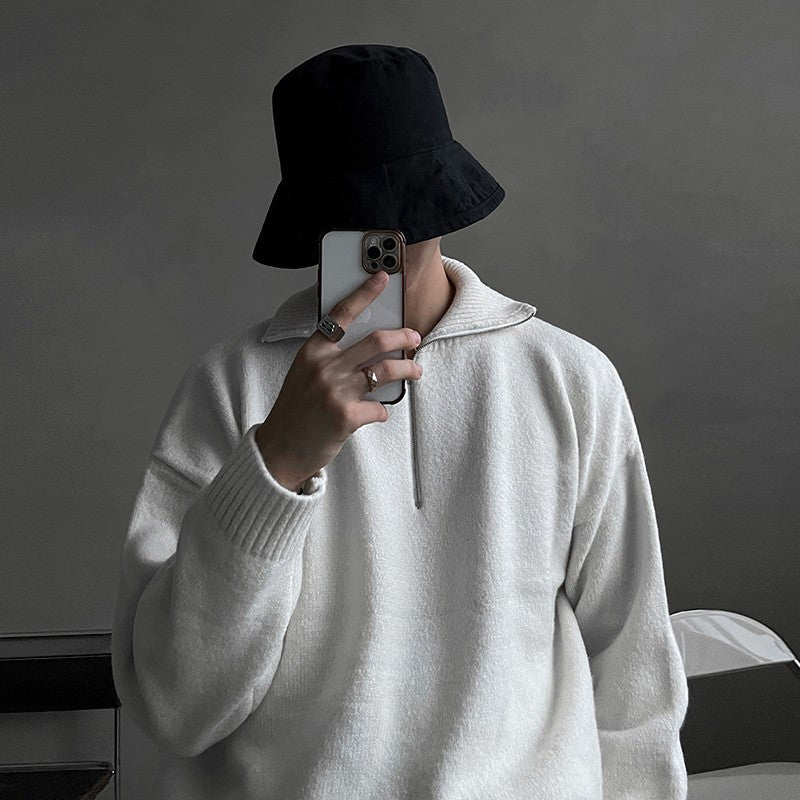 Casual Knitted Zipper Sweater