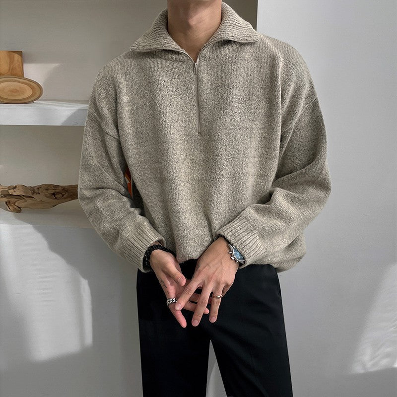 Casual Knitted Zipper Sweater
