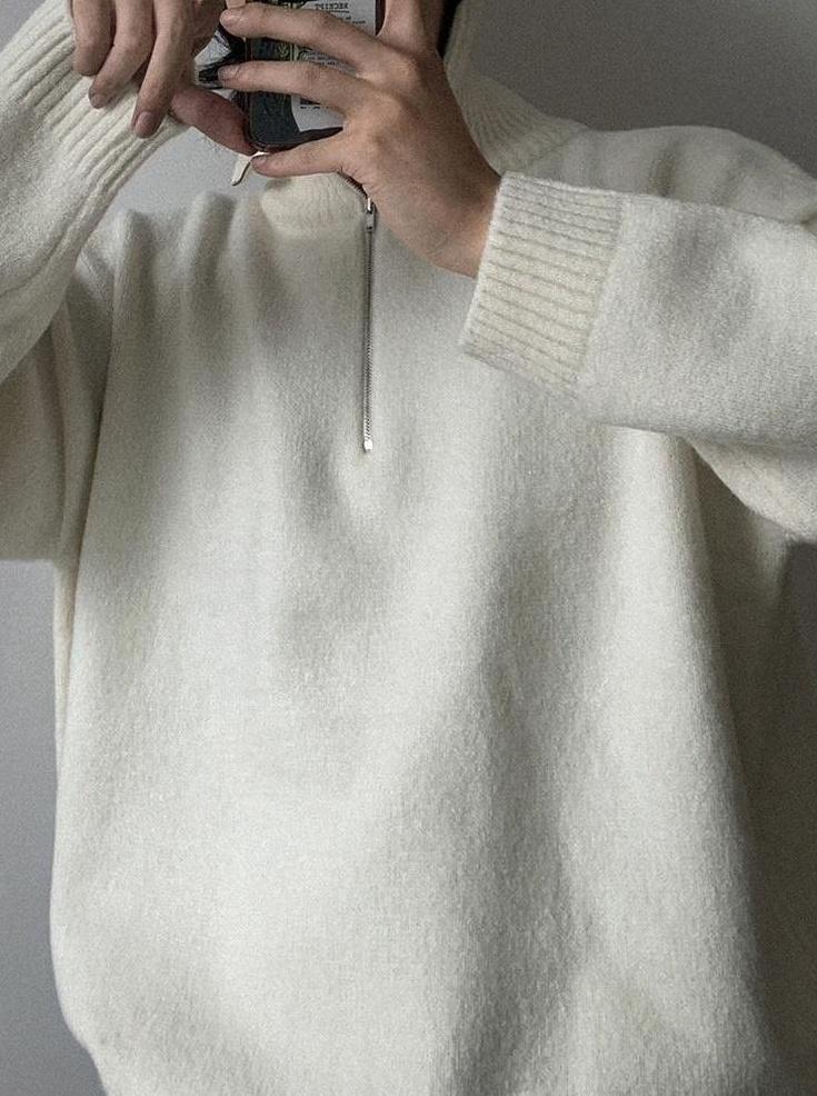 Casual Knitted Zipper Sweater