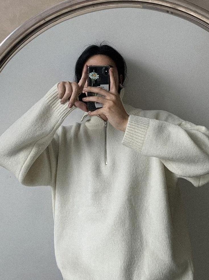 Casual Knitted Zipper Sweater