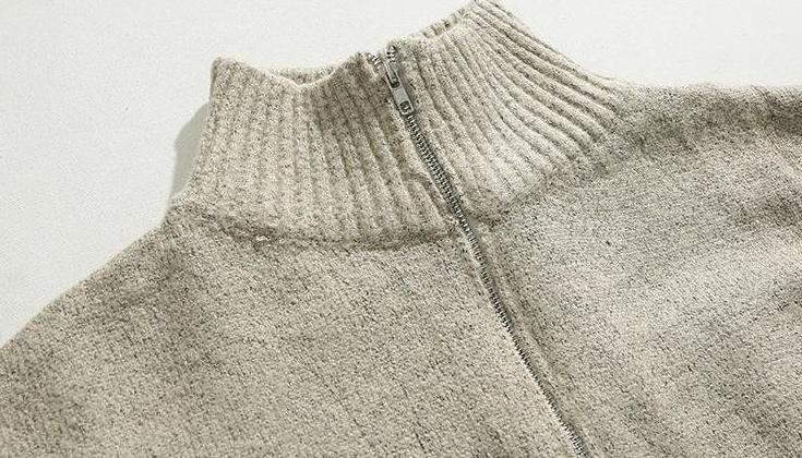 Casual Knitted Zipper Sweater
