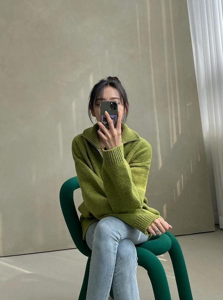 Casual Knitted Zipper Sweater