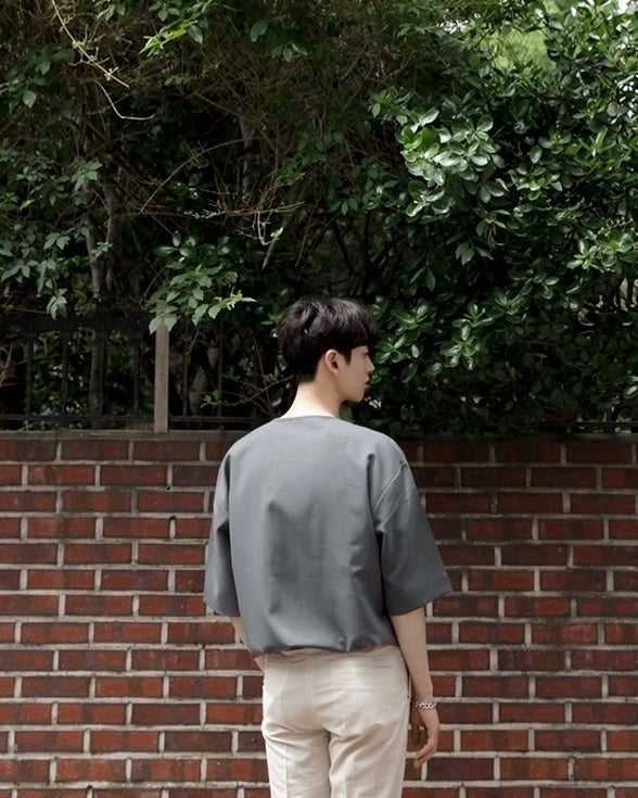 Casual Linen Short Sleeve Relaxed Fit T Shirt