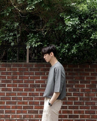 Casual Linen Short Sleeve Relaxed Fit T Shirt