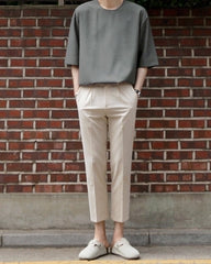 Casual Linen Short Sleeve Relaxed Fit T Shirt