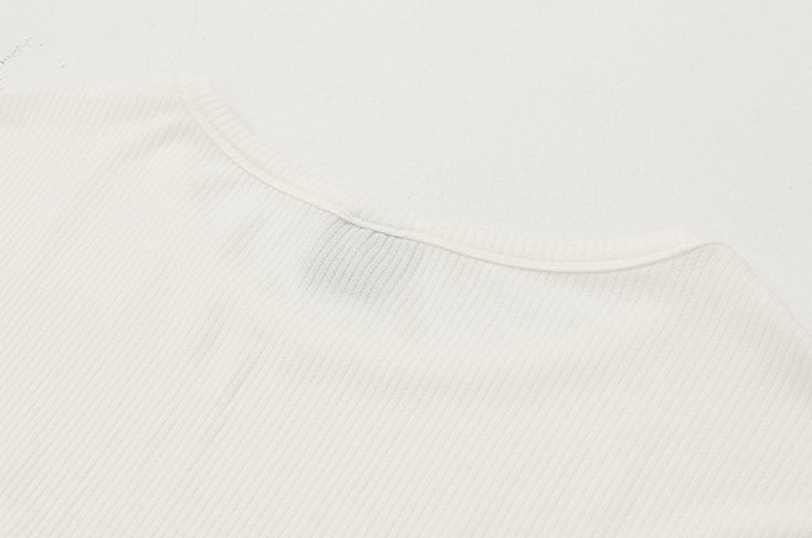 Casual Long Sleeve Textured T-Shirt