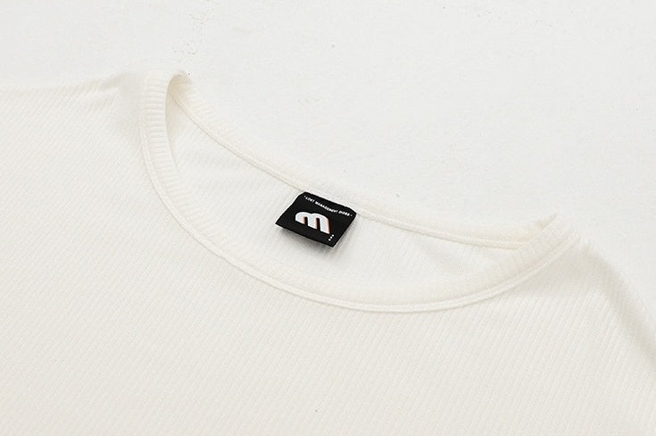 Casual Long Sleeve Textured T-Shirt