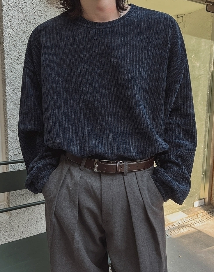 Lazy Crew Neck Pullover Sweatshirt Casual Loose Korean Style