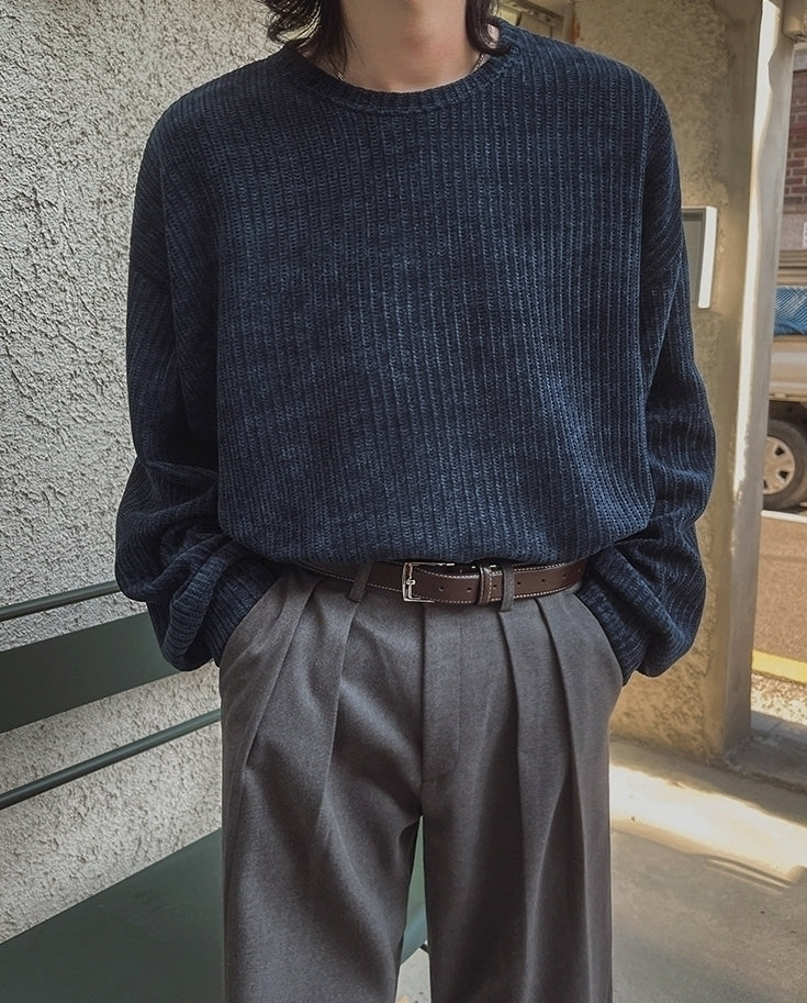 Lazy Crew Neck Pullover Sweatshirt Casual Loose Korean Style