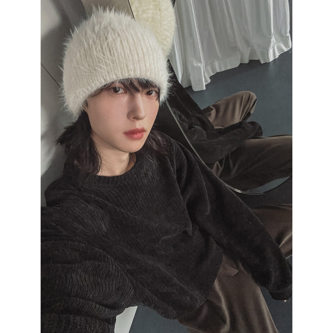 Lazy Crew Neck Pullover Sweatshirt Casual Loose Korean Style