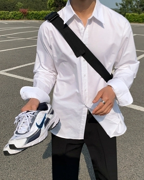 Casual Loose Fit Blue Shirt