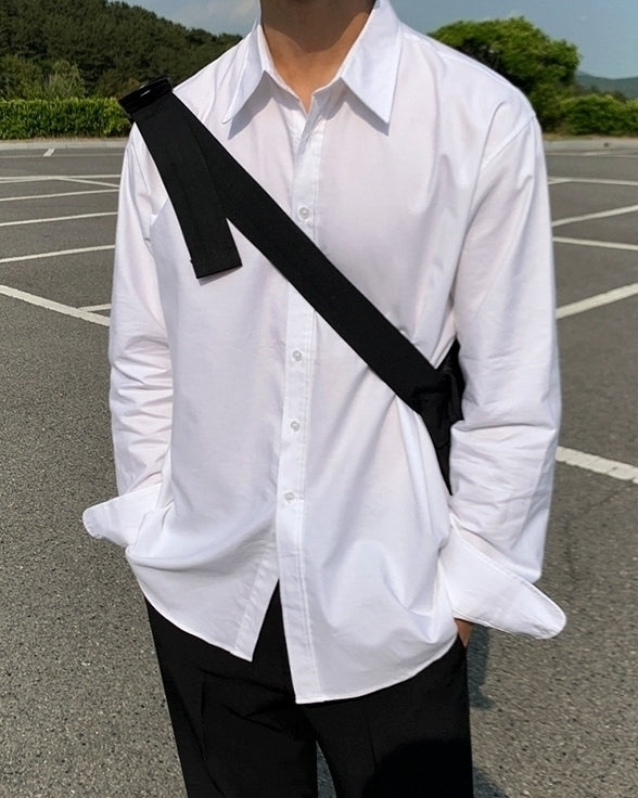 Casual Loose Fit Blue Shirt