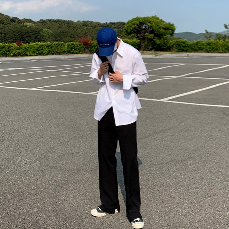 Casual Loose Fit Blue Shirt