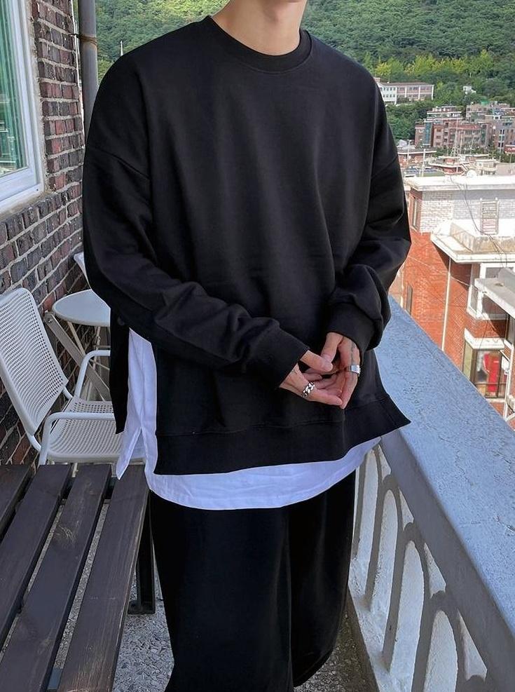 Casual Loose Fit Layered Pullover Sweater