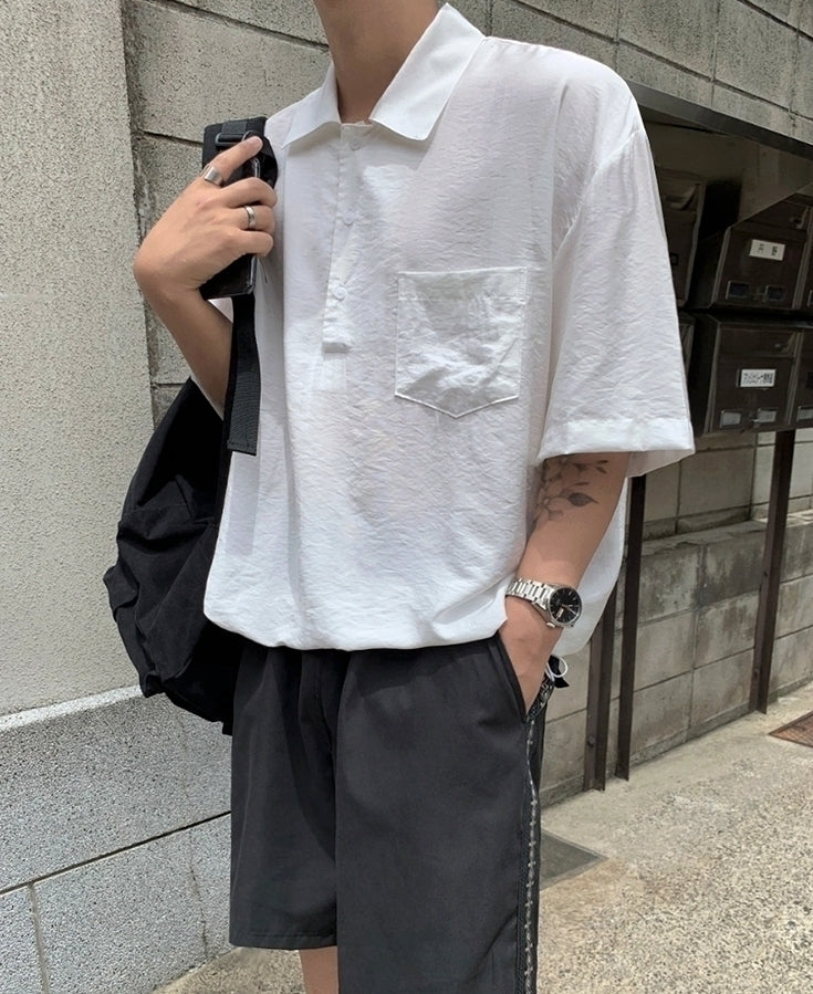 Casual Loose Fit Short Sleeve Shirt