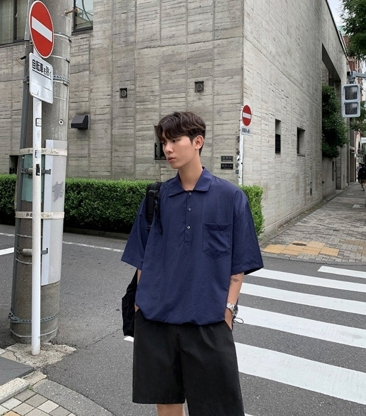 Casual Loose Fit Short Sleeve Shirt