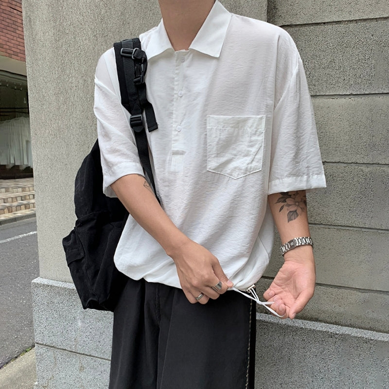Casual Loose Fit Short Sleeve Shirt