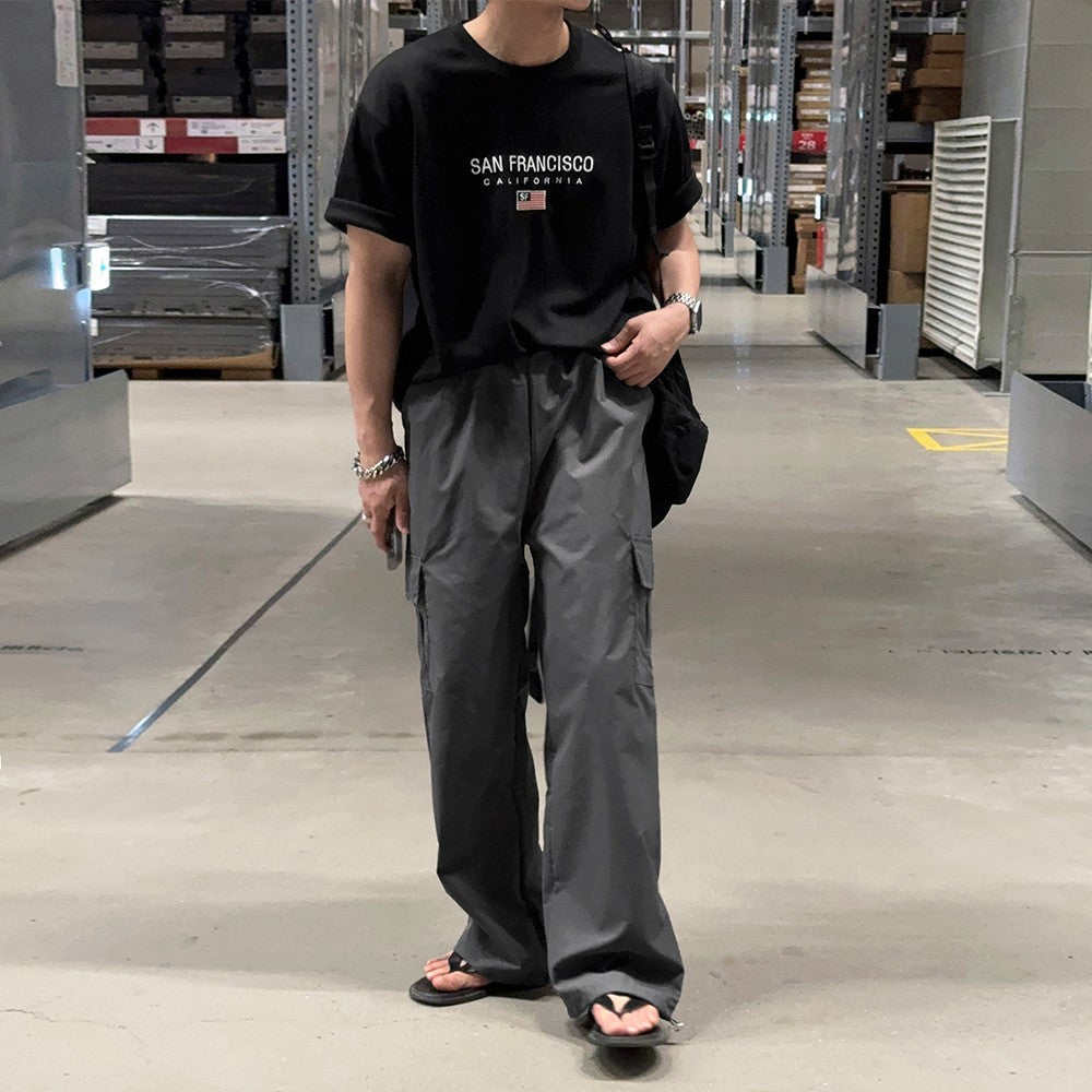 Casual Loose Straight Workwear Trousers