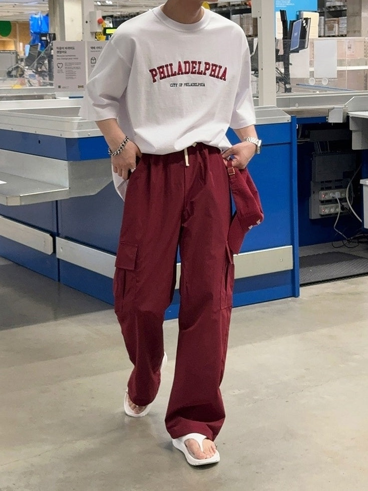 Casual Loose Straight Workwear Trousers