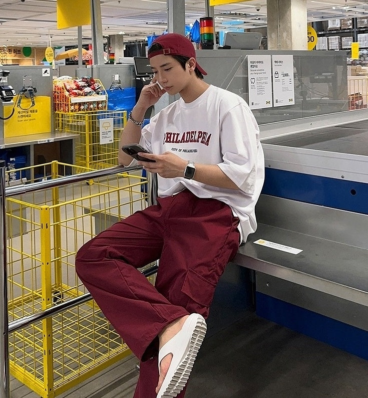 Casual Loose Straight Workwear Trousers