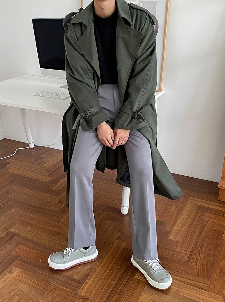 Casual Military Green Trench Coat