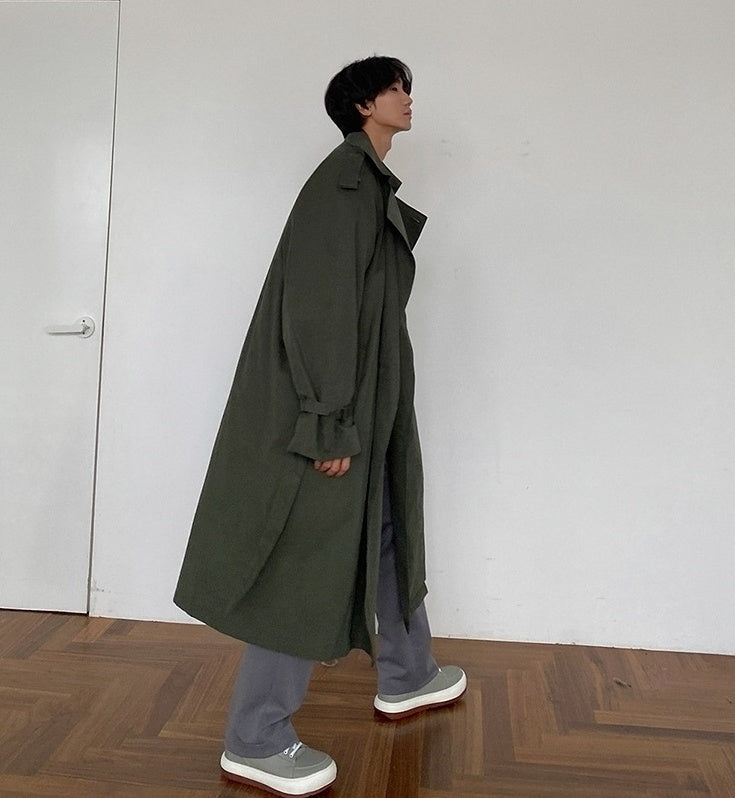 Casual Military Green Trench Coat