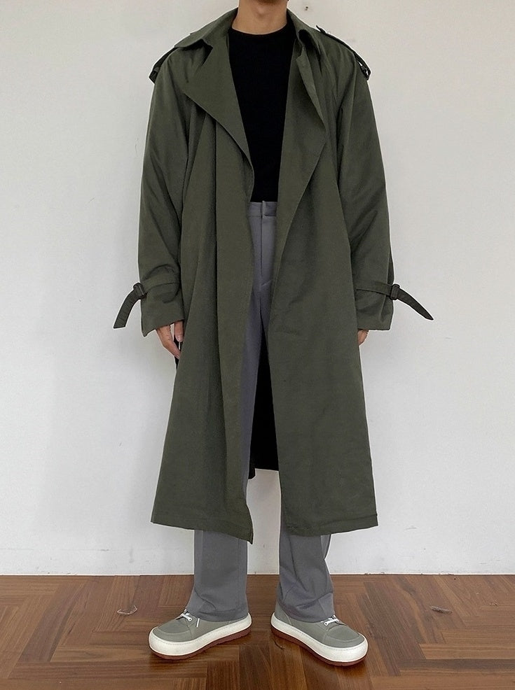 Casual Military Green Trench Coat