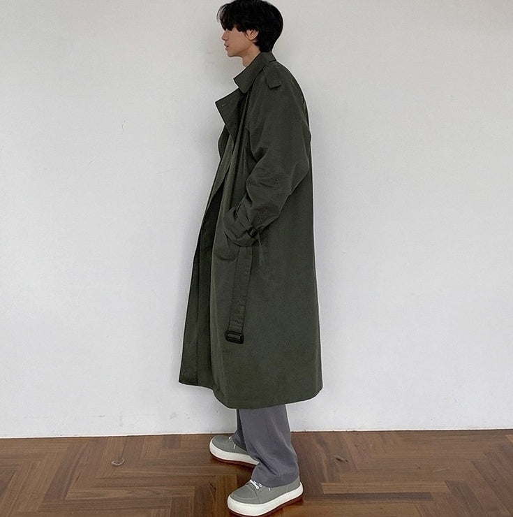 Casual Military Green Trench Coat
