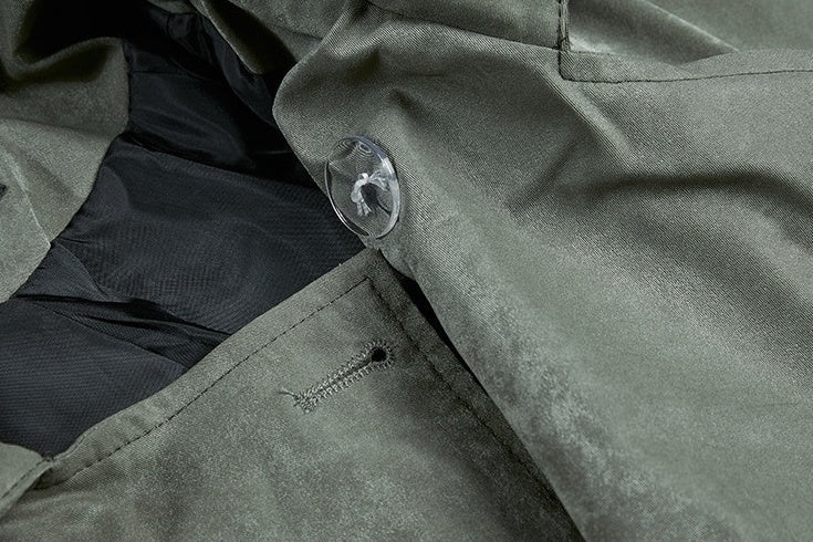 Casual Military Green Trench Coat