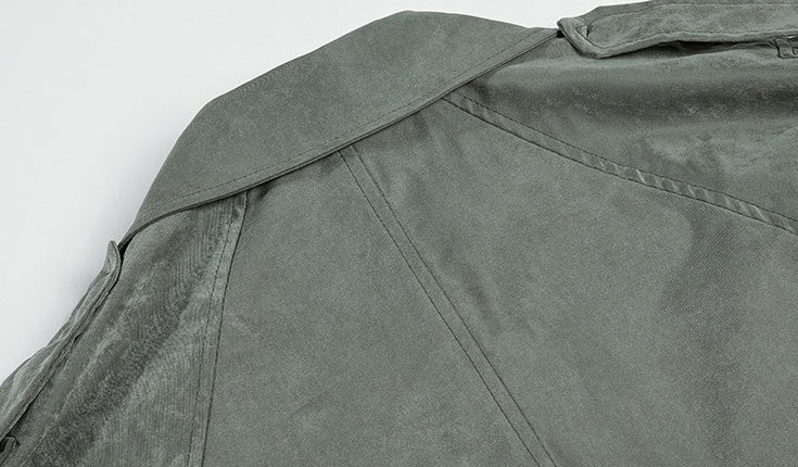 Casual Military Green Trench Coat