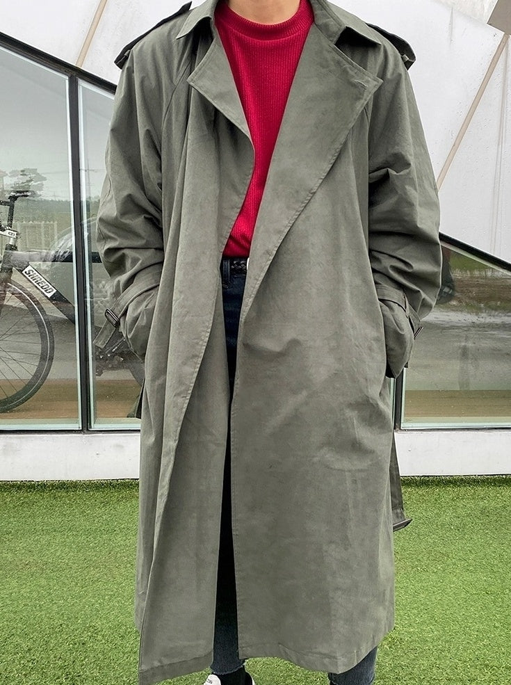 Casual Military Green Trench Coat