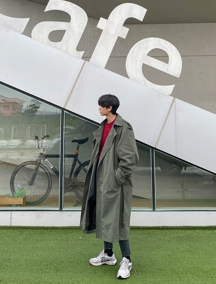 Casual Military Green Trench Coat