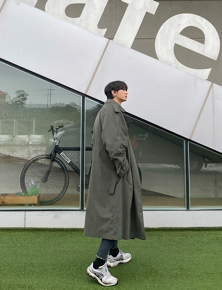 Casual Military Green Trench Coat