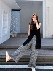 Casual Paisley Wide Leg Pants Set