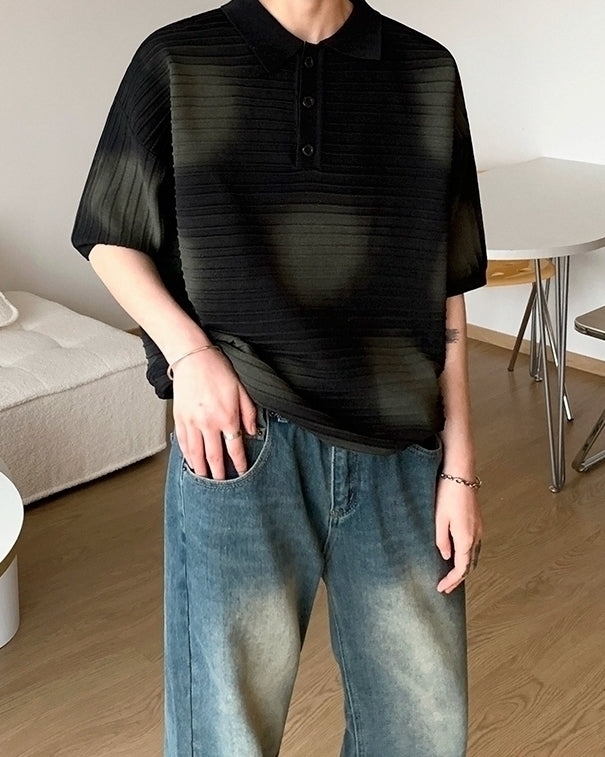 Casual Polo Shirt With Turndown Collar