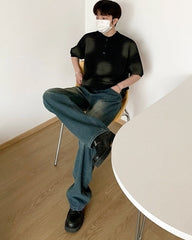 Casual Polo Shirt With Turndown Collar