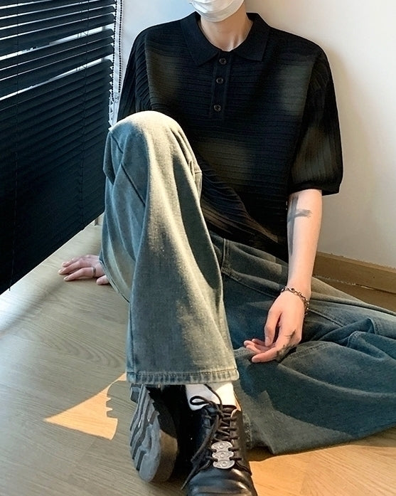 Casual Polo Shirt With Turndown Collar