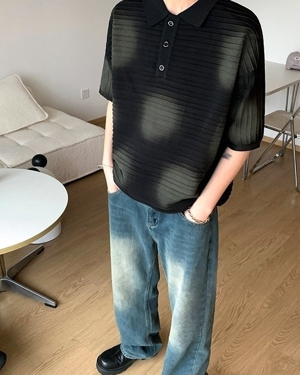 Casual Polo Shirt With Turndown Collar